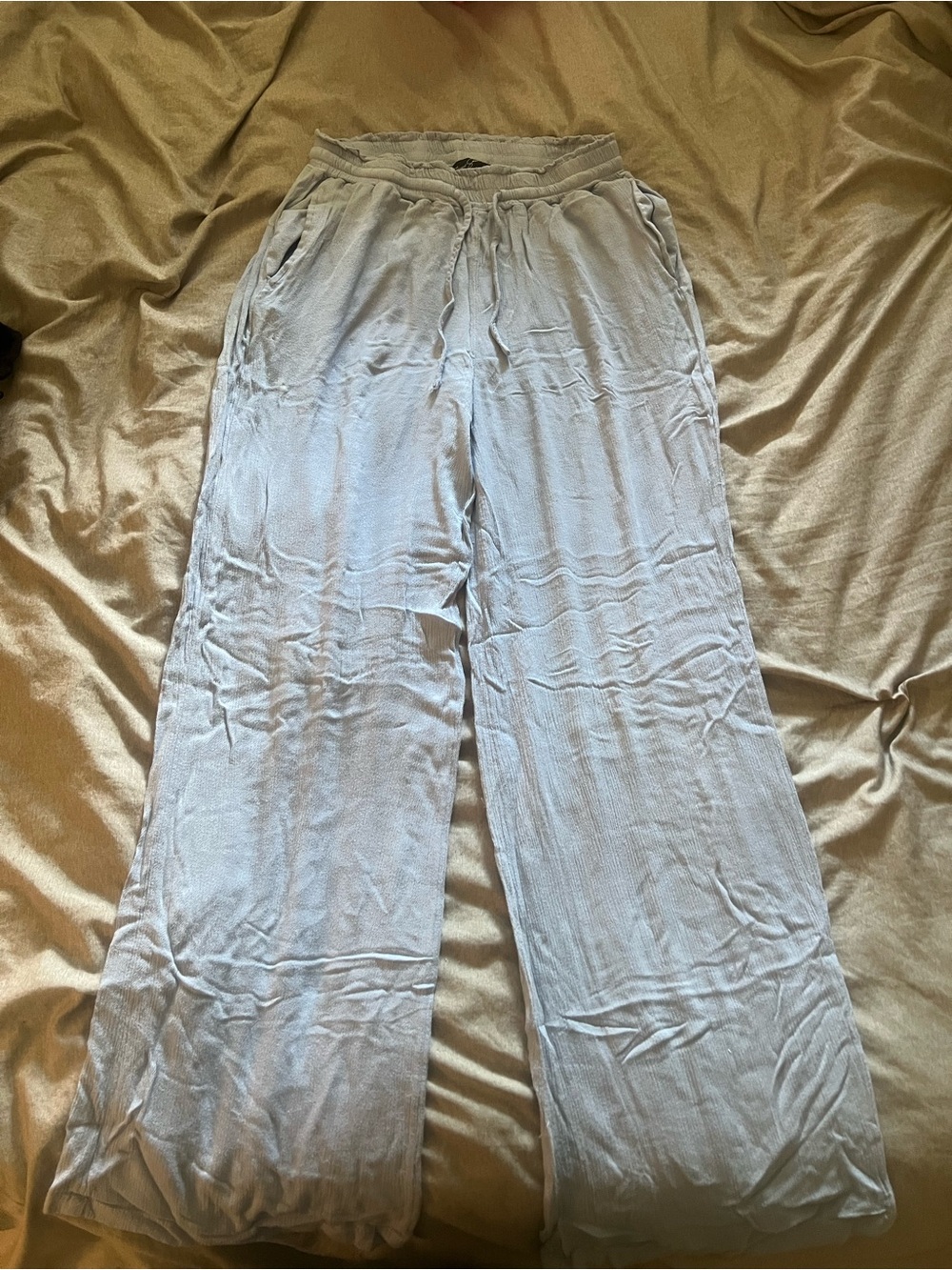 Urban Planet Pale Blue Wide-Leg Drawstring Pants